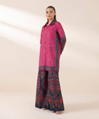 Pakistani Sapphire Floral Printed Embroidered Lawn Unstitched Two-Piece - Raspberry Rose