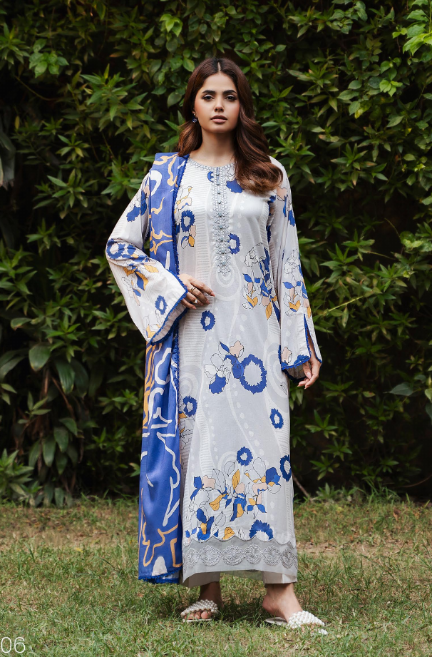 Pakistani Gullbano by Gulljee Digital Printed Embroidered Lawn Unstitched Three Piece - Fantasy