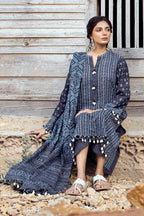 Pakistani Gul Ahmed Chunri Printed Unstitched Three Piece – Midnight Slate