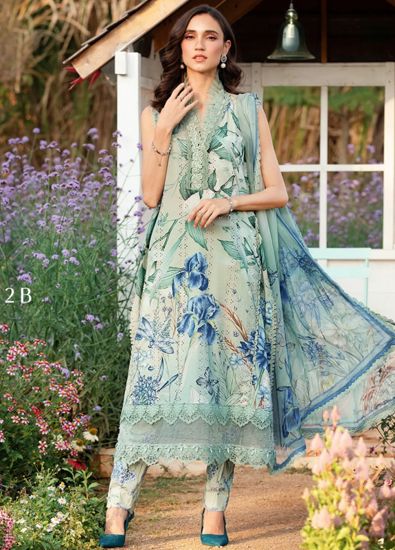 Pakistani Maria B. M-Print Luxury Lawn Unstitched Three-Piece - Sage Iris