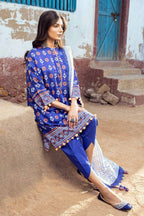 Pakistani Gul Ahmed Chunri Printed Unstitched Three Piece – Royal Cobalt