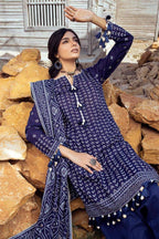 Pakistani Gul Ahmed Chunri Printed Unstitched Three Piece – Midnight Sapphire
