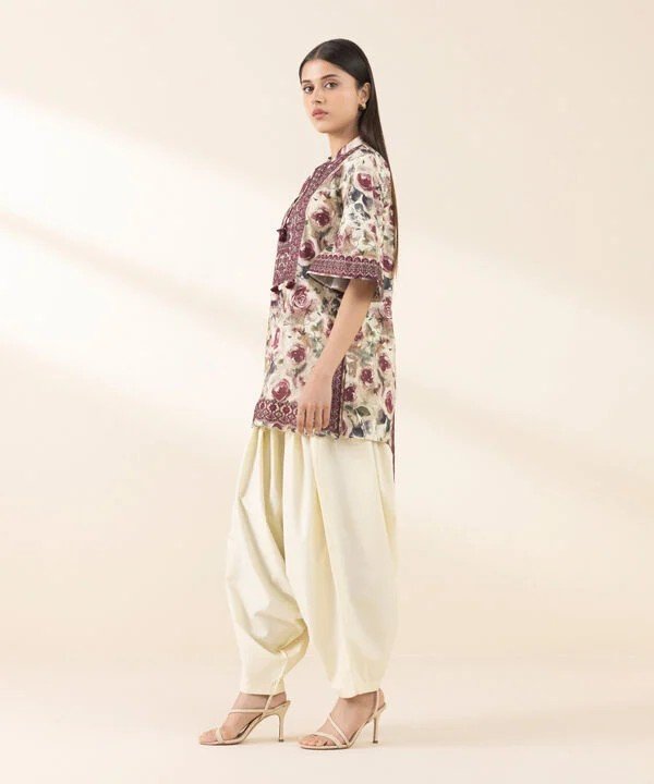 Pakistani Sapphire Floral Printed Embroidered Lawn Unstitched Three-Piece - Plum Vineyard