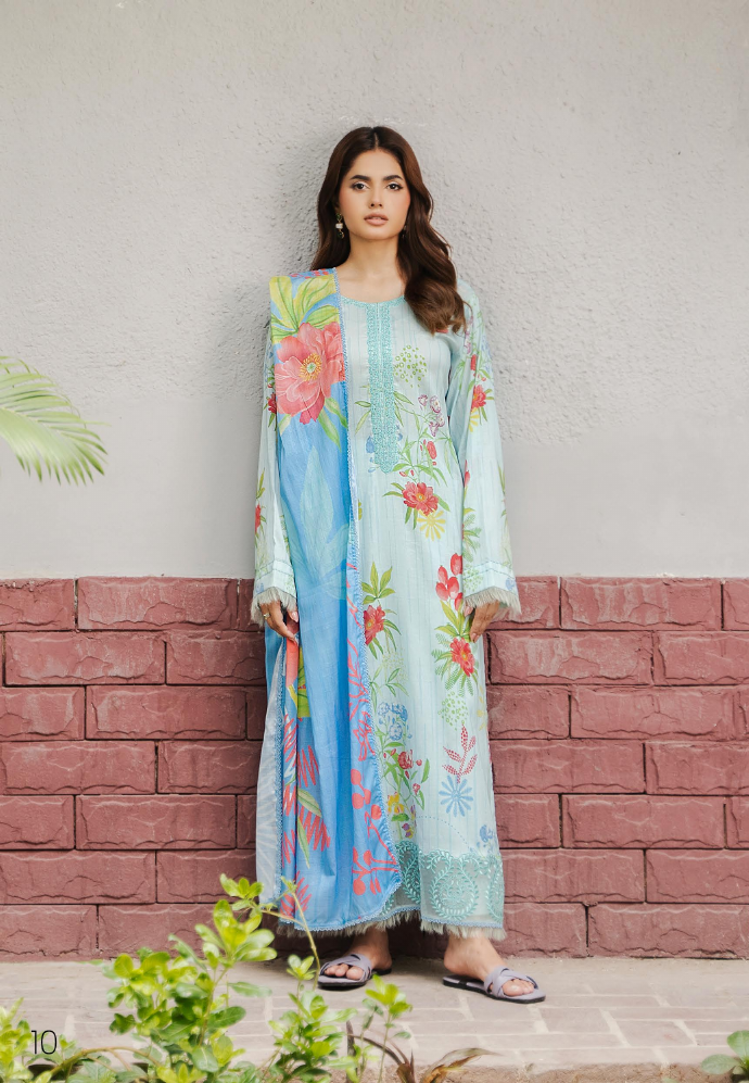Pakistani Gullbano by Gulljee Digital Printed Embroidered Lawn Unstitched Three Piece - Nebula