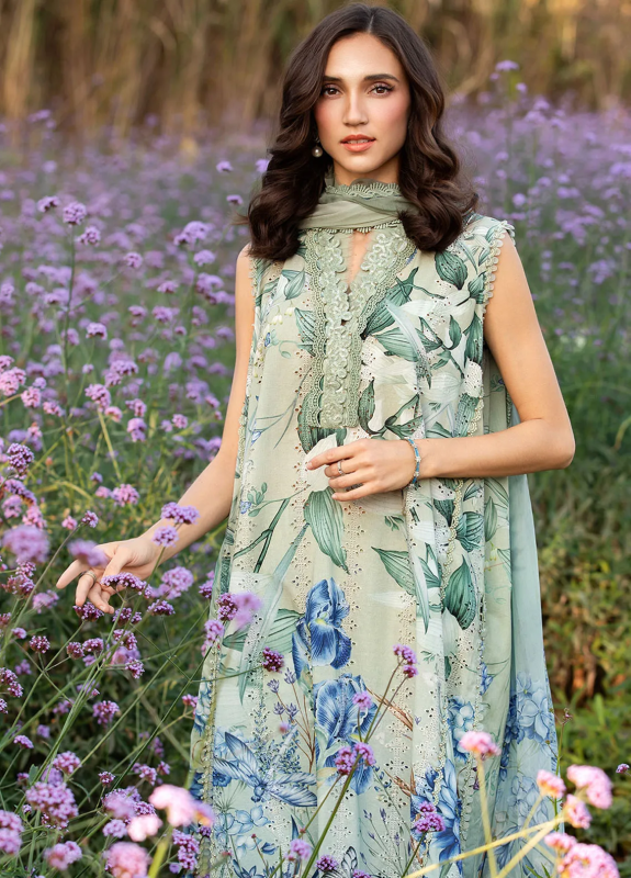 Pakistani Maria B. M-Print Luxury Lawn Unstitched Three-Piece - Sage Iris