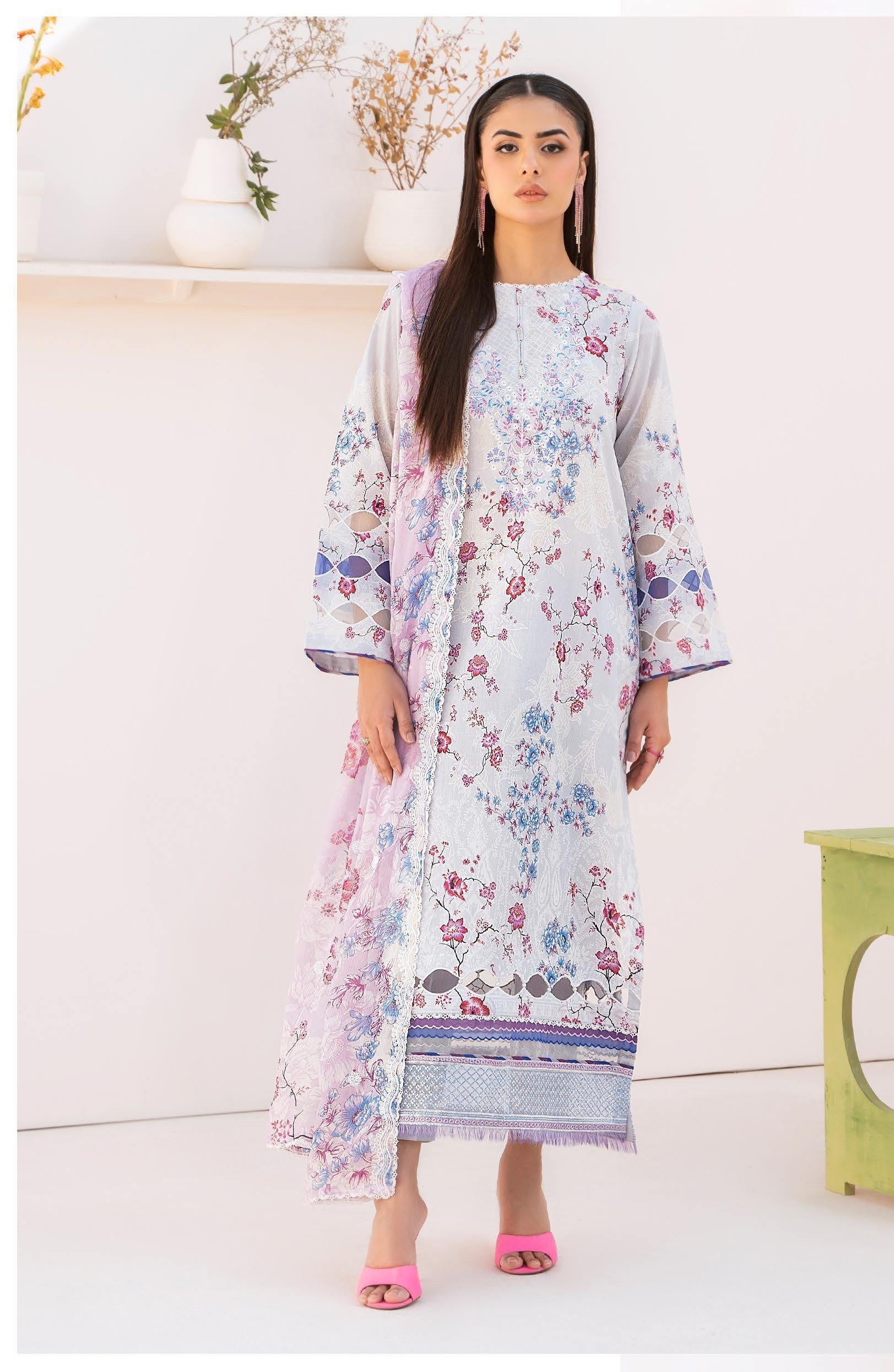 Pakistani Morja Volume  by Gulljee Unstitched Three Piece - Lavender Mist Edition