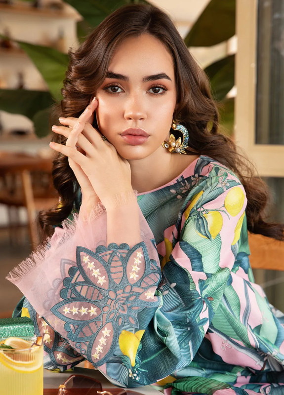 Pakistani Maria B. M-Print Luxury Lawn Unstitched Three-Piece - Zesty Orchid