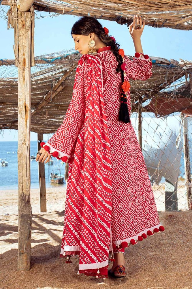 Pakistani Gul Ahmed Chunri Printed Unstitched Three Piece – Radiant Ruby