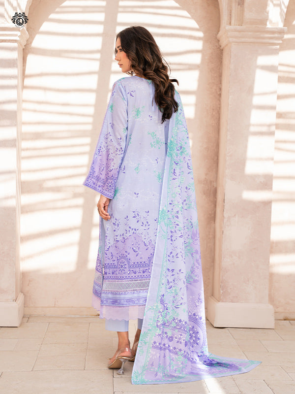 Pakistani Jugan by Gulljee Unstitched Three-Piece - Amethyst Bloom