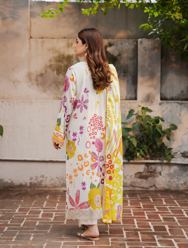 Pakistani Gullbano by Gulljee Digital Printed Embroidered Lawn Unstitched Three Piece - Bush