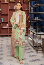 Pakistani Meet By GullJee Exclusive Luxury Lawn Unstitched Three Piece - Sage Green