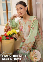 Pakistani Meet By GullJee Exclusive Luxury Lawn Unstitched Three Piece - Sage Green