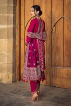 Pakistani Gul Ahmed Chunri Embroidered Unstitched Three Piece – Magenta Royalty
