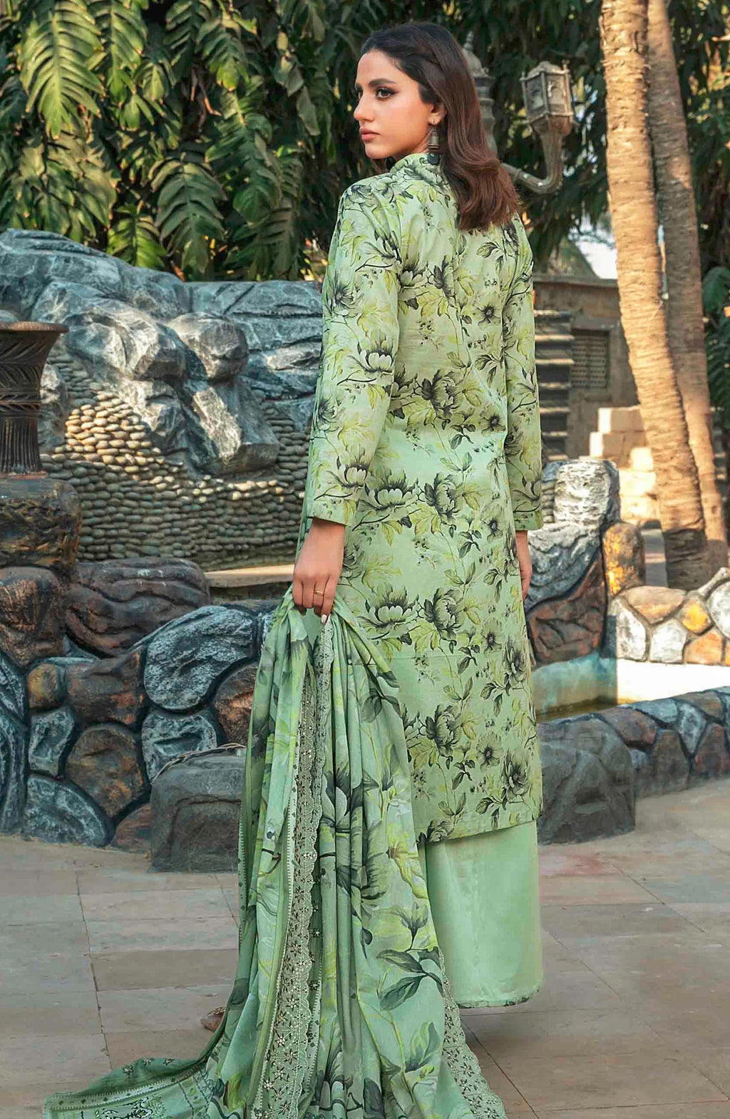 Pakistani Tawakkal Fabrics Unstitched Three Piece - Sage Garden