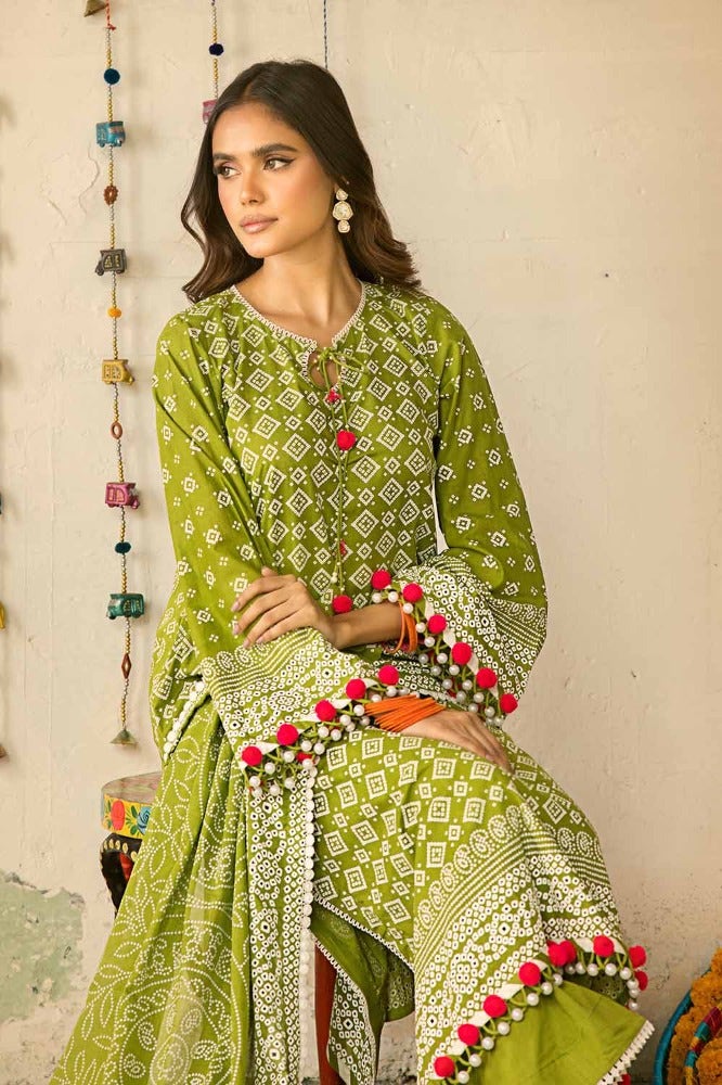 Pakistani Gul Ahmed Chunri Printed Unstitched Three Piece – Verdant Meadow