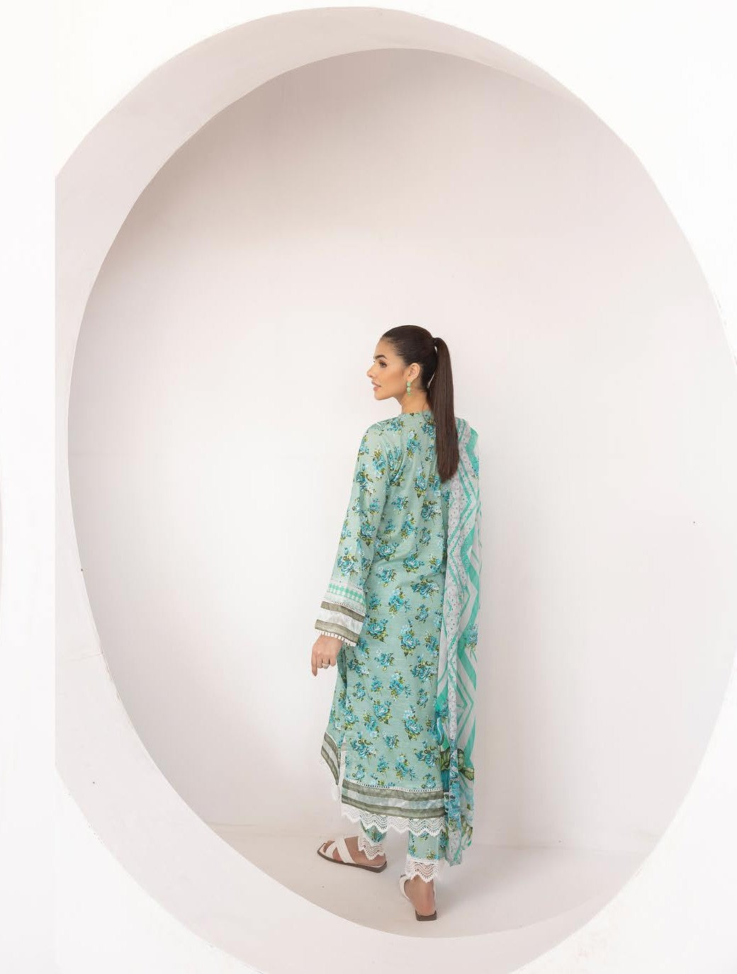 Pakistani Mahoor by Khoobsurat Unstitched Three-Piece - Aqua Breeze