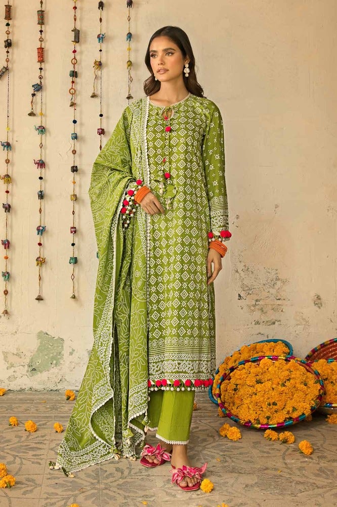 Pakistani Gul Ahmed Chunri Printed Unstitched Three Piece – Verdant Meadow