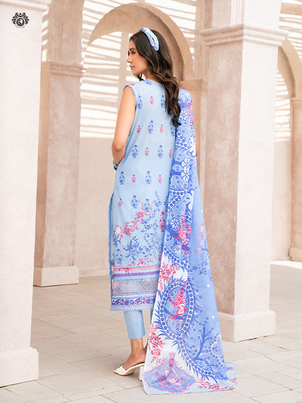 Pakistani Jugan by Gulljee Unstitched Three Piece – Azure Sky