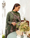 Pakistani Ramsha Mashaal Embroidered Unstitched Three-Piece - Forest Garnet