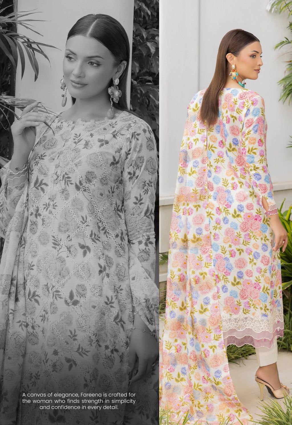 Pakistani Fareena by Gulljee Unstitched Three Piece – Sky Azure