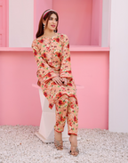 Pakistani CAMINO Unstitched Two-Piece Superior Cotton – Coral Rose