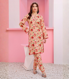 Pakistani CAMINO Unstitched Two-Piece Superior Cotton – Coral Rose