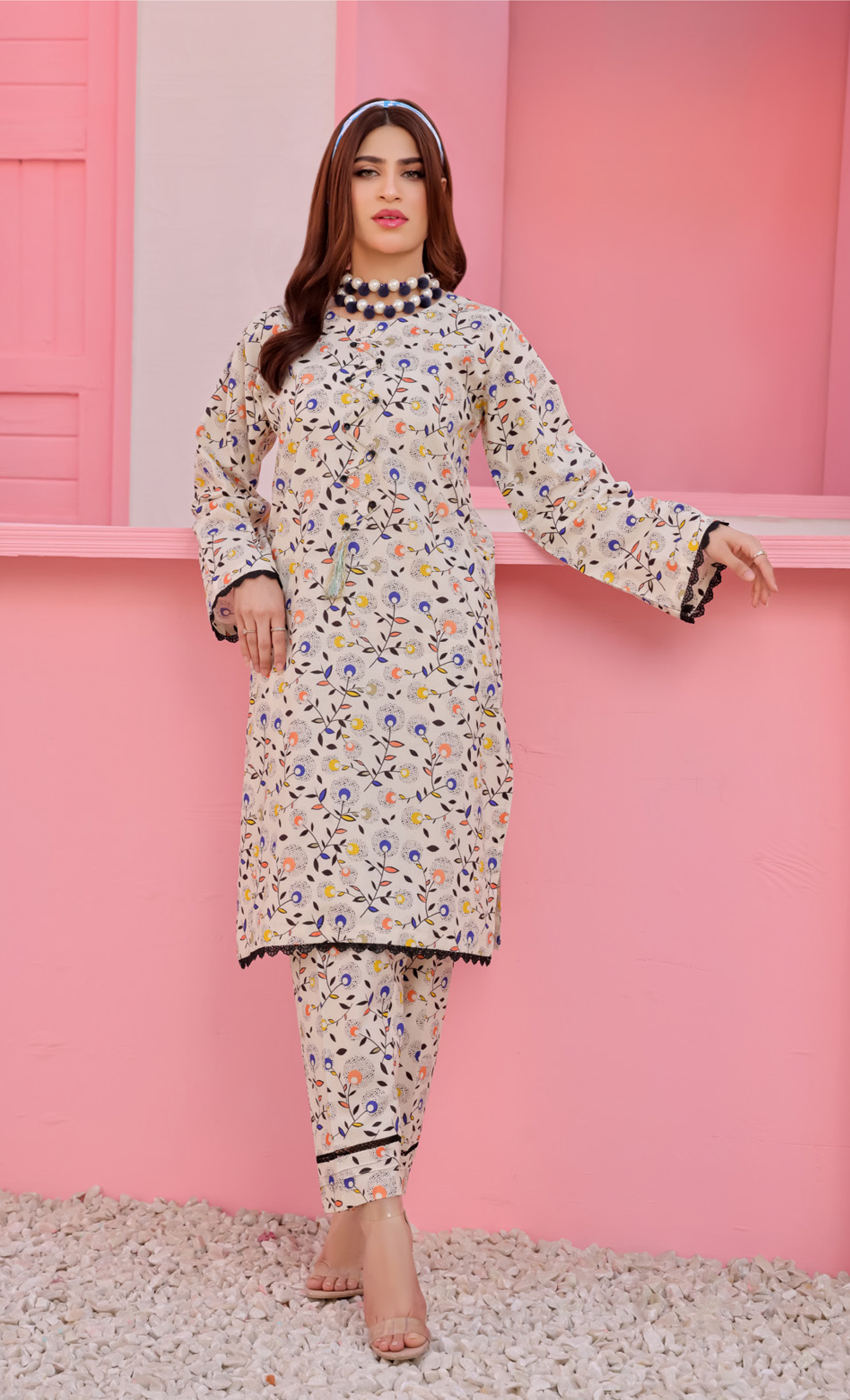 Pakistani CAMINO Unstitched Two-Piece Superior Cotton – Whimsical Garden