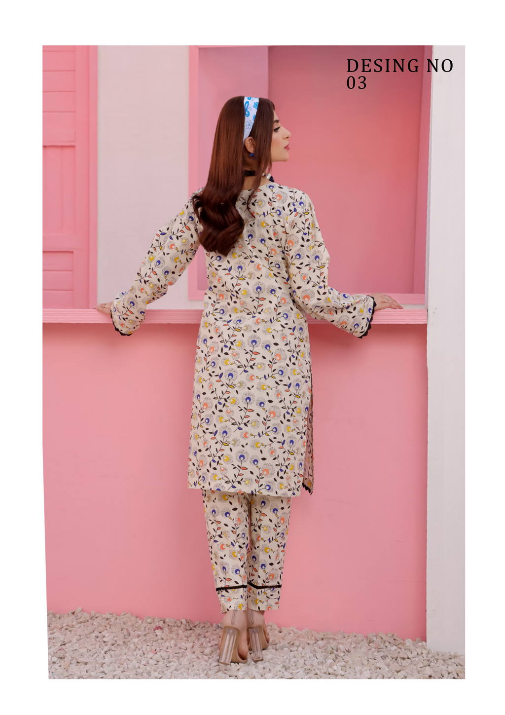 Pakistani CAMINO Unstitched Two-Piece Superior Cotton – Whimsical Garden