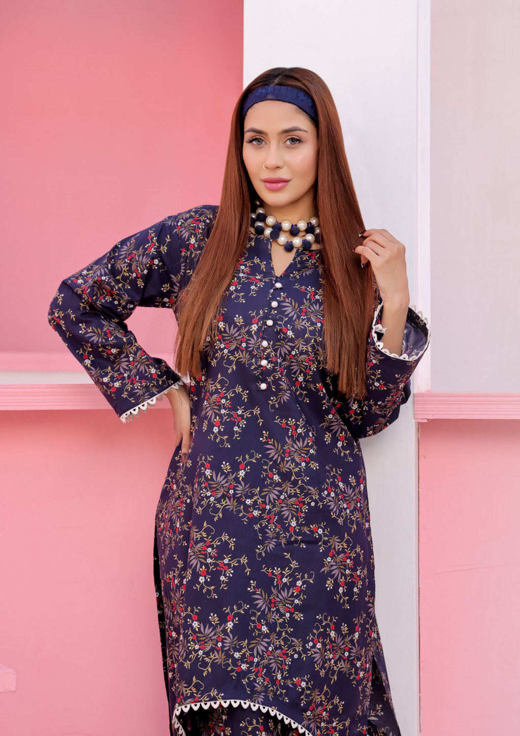 Pakistani CAMINO Unstitched Two-Piece Superior Cotton – Nightshade Botanical