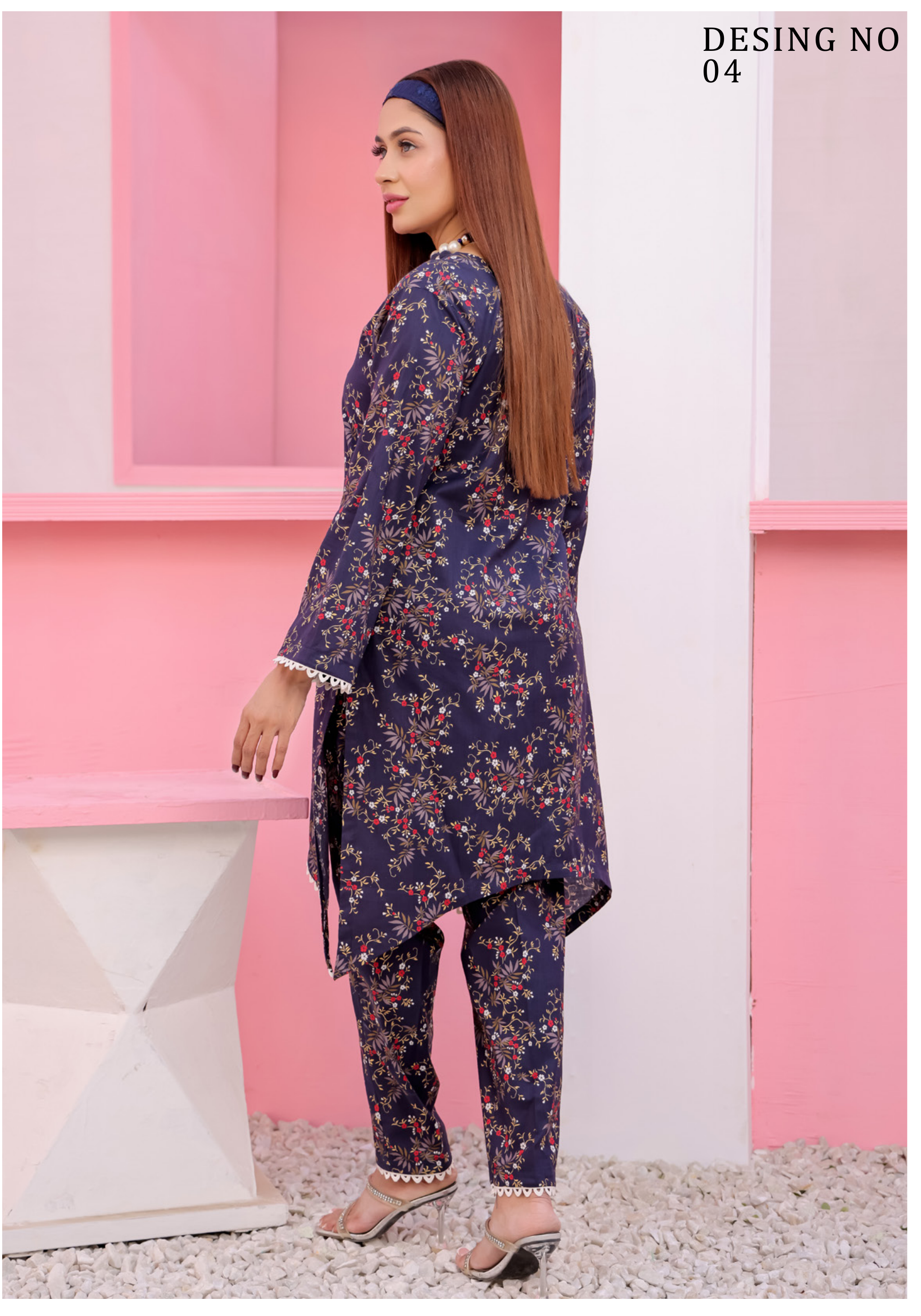 Pakistani CAMINO Unstitched Two-Piece Superior Cotton – Nightshade Botanical