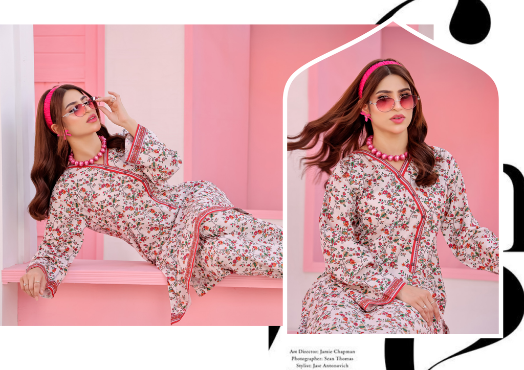 Pakistani CAMINO Unstitched Two-Piece Superior Cotton – Berry Vine