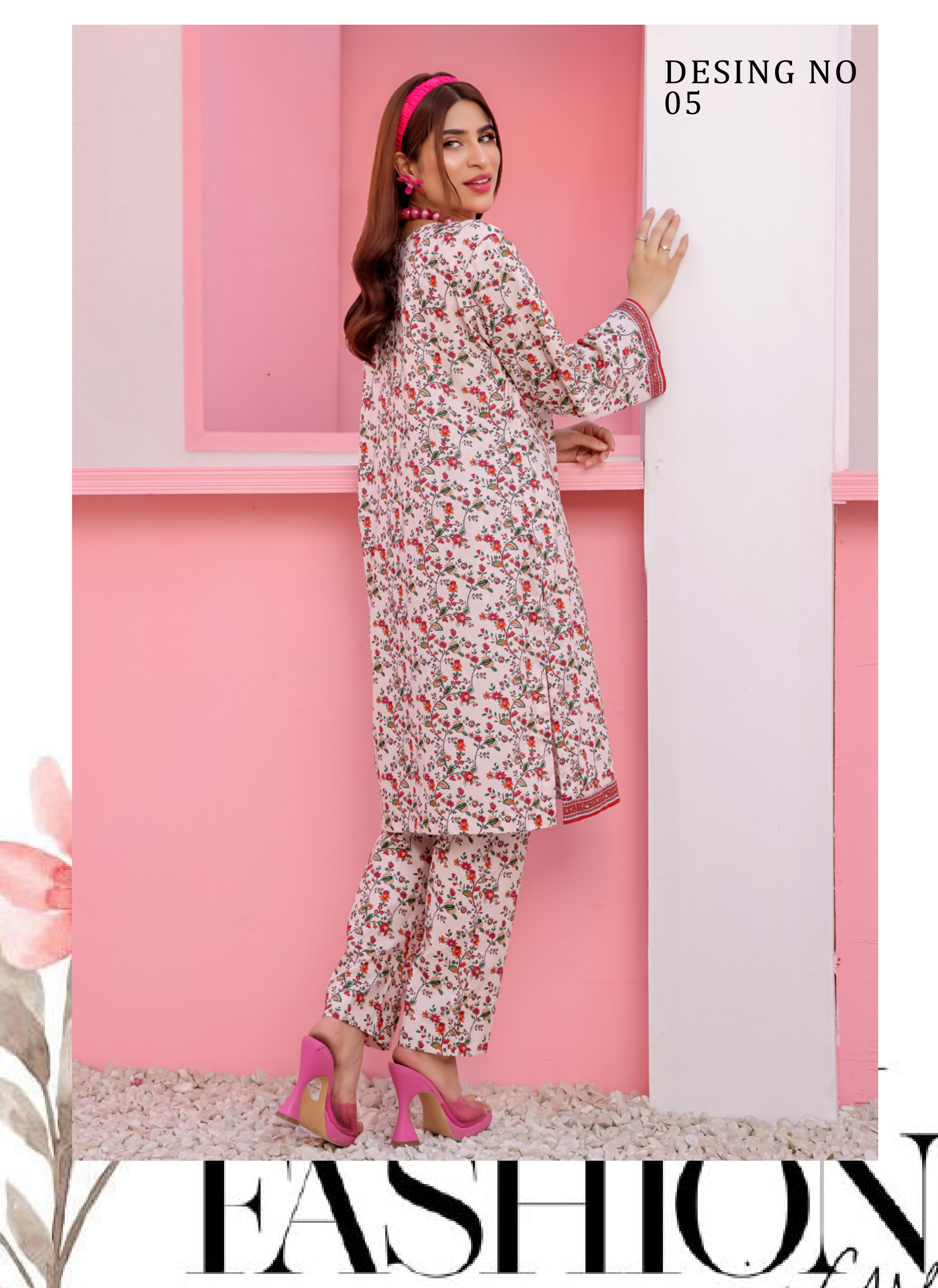 Pakistani CAMINO Unstitched Two-Piece Superior Cotton – Berry Vine