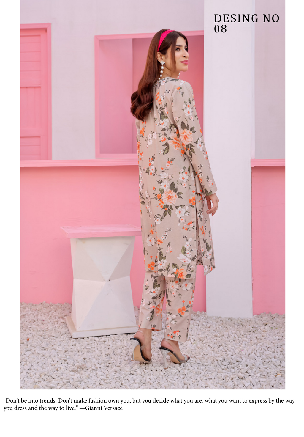 Pakistani CAMINO Unstitched Two-Piece Superior Cotton – Autumnal Grace