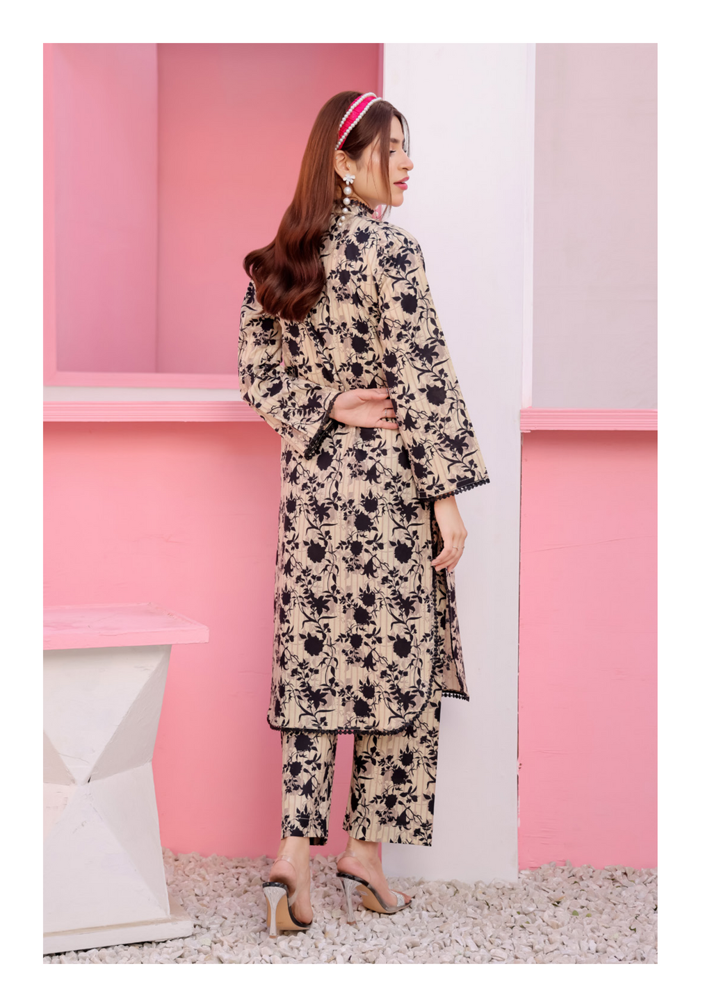 Pakistani CAMINO Unstitched Two-Piece Superior Cotton – Monochrome Noir