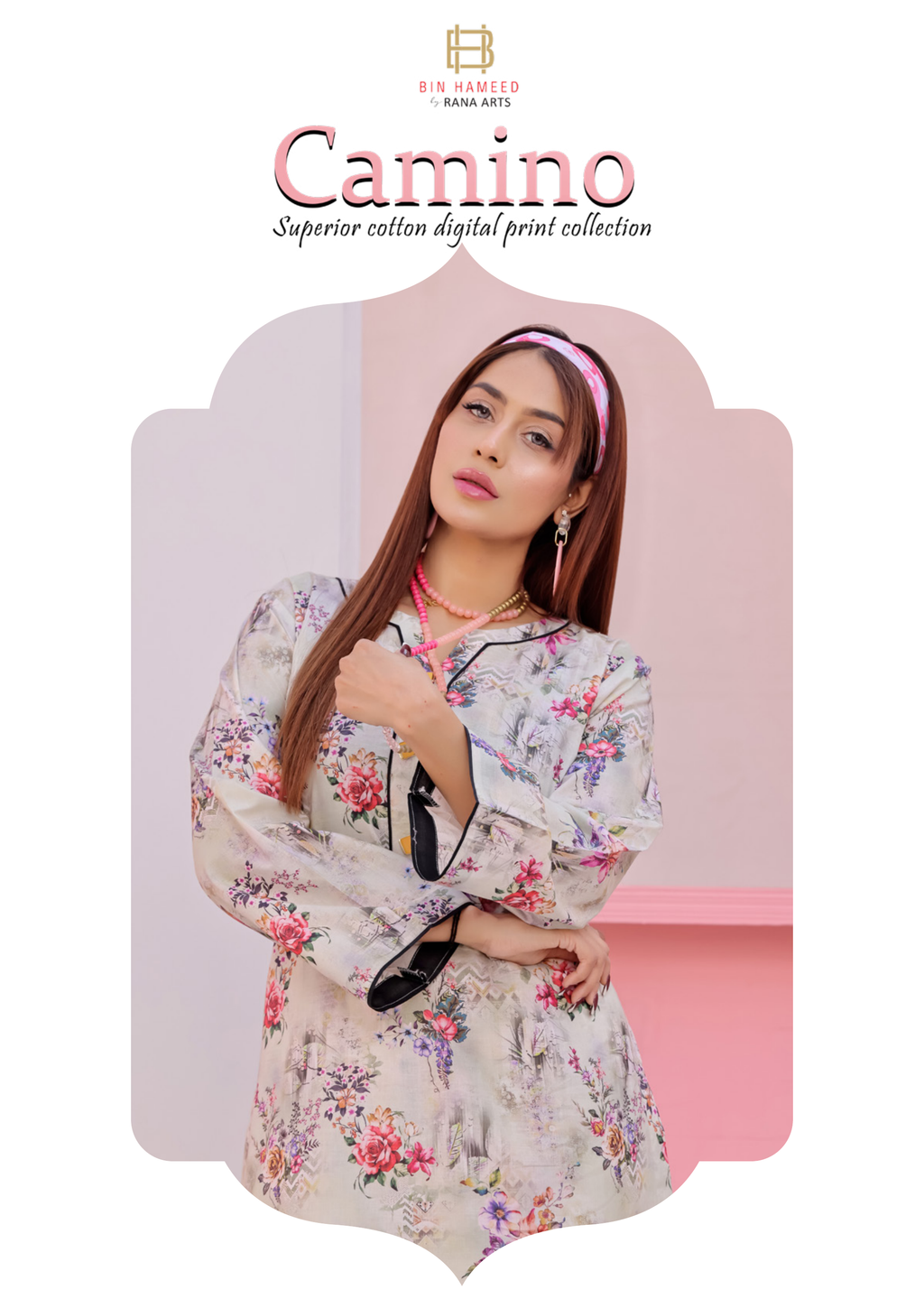 Pakistani CAMINO Unstitched Two-Piece Superior Cotton – Azure Blossom