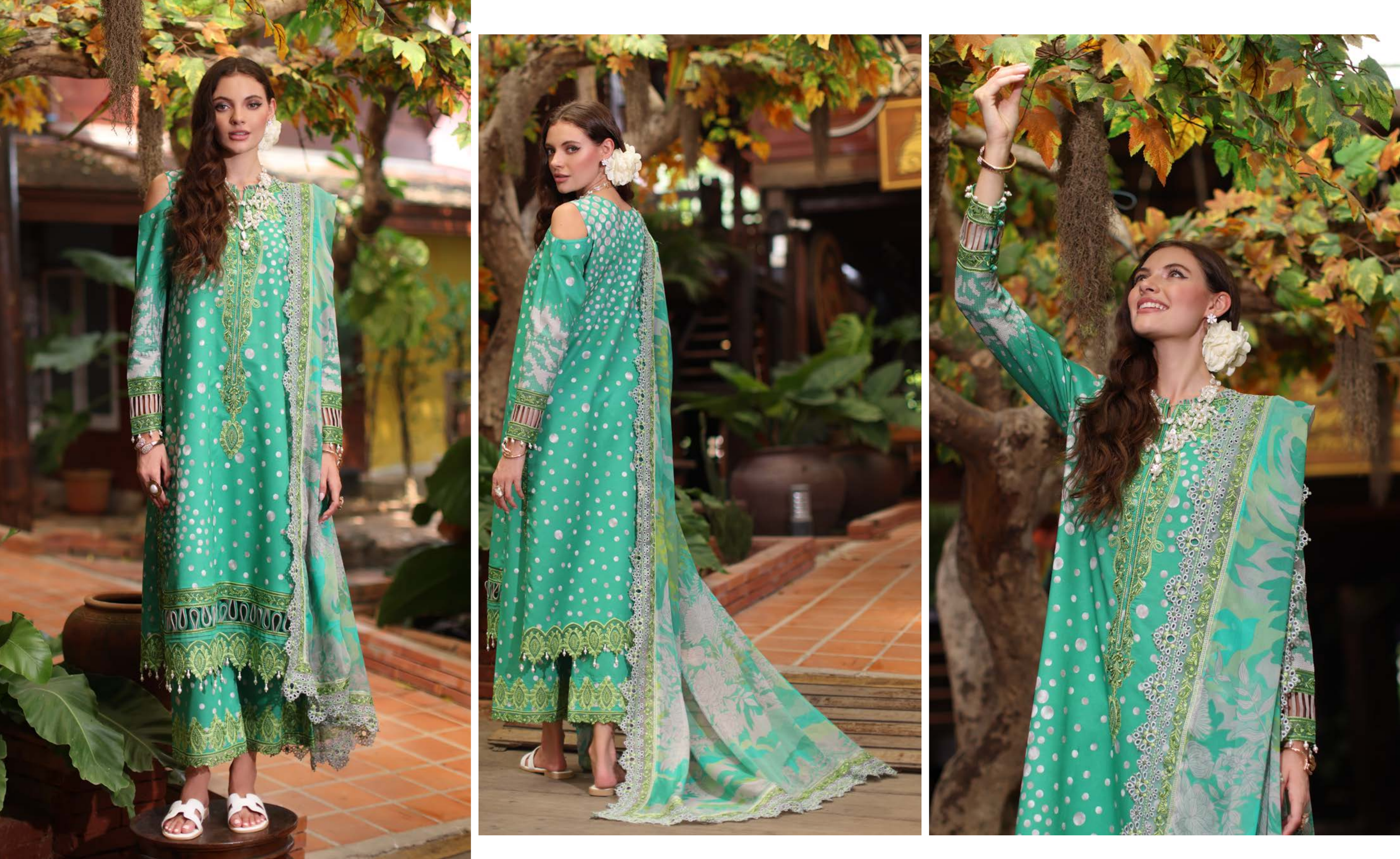 Pakistani Charizma Aniiq Embroidered Unstitched Lawn Collection – Spearmint Frost