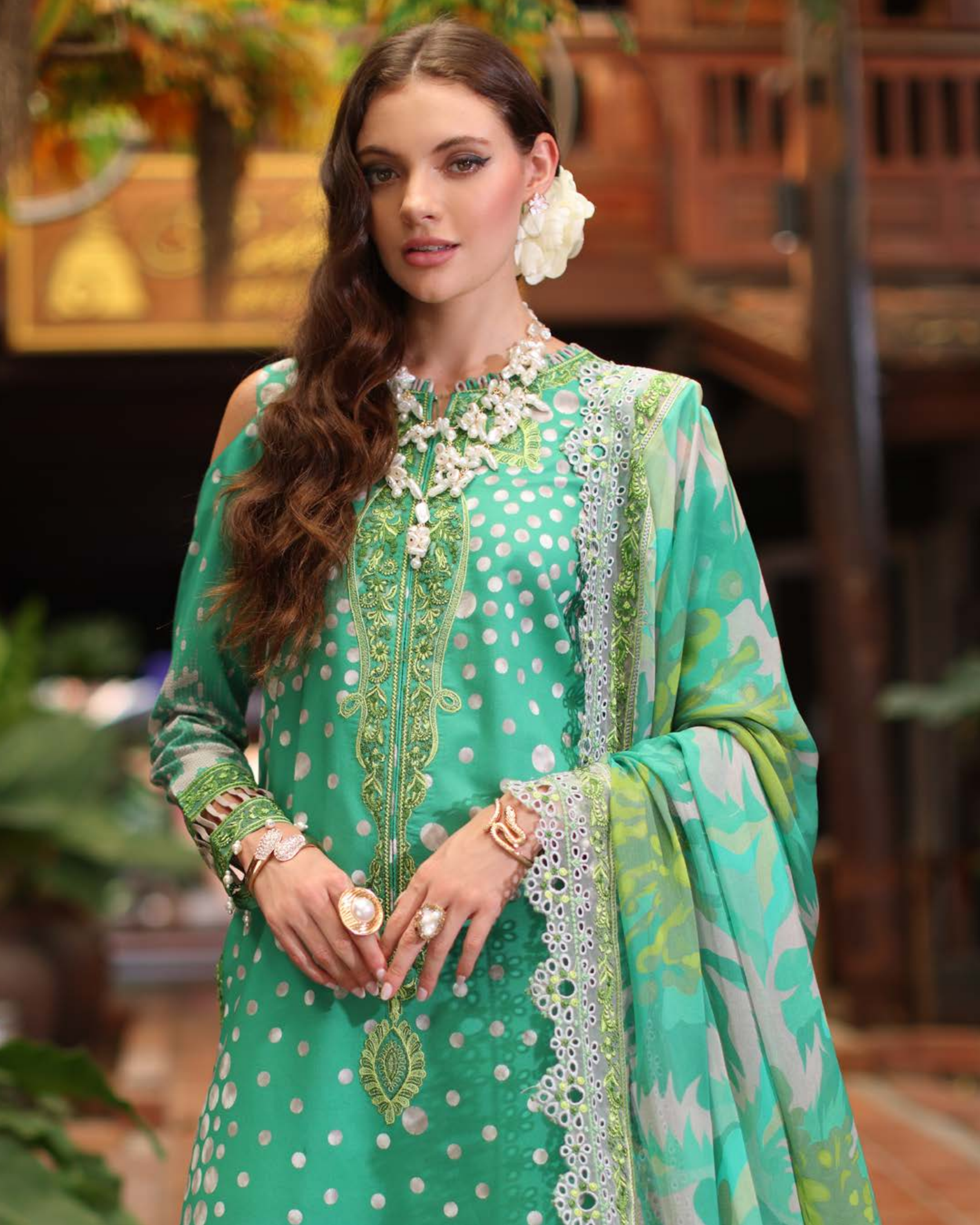 Pakistani Charizma Aniiq Embroidered Unstitched Lawn Collection – Spearmint Frost