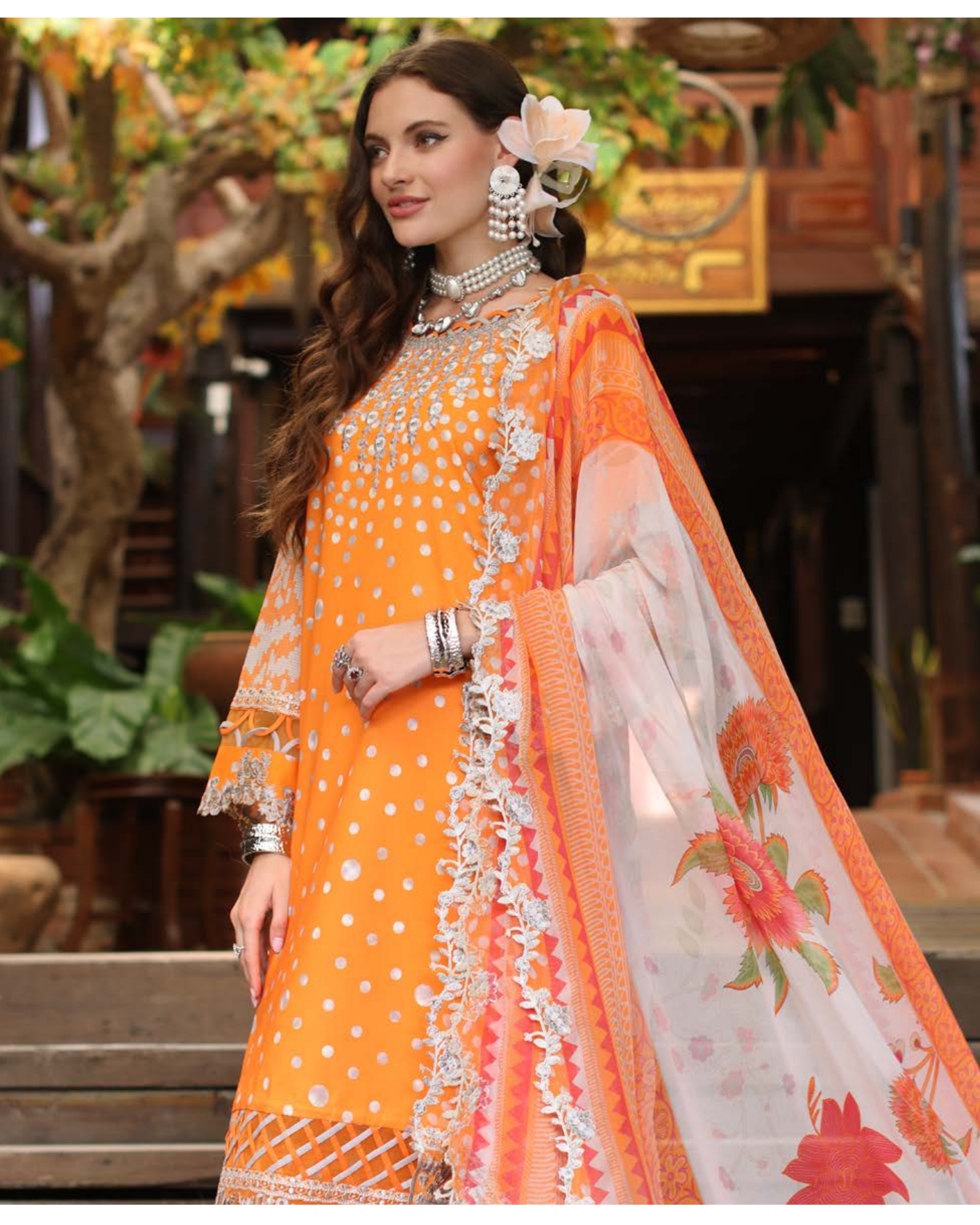Pakistani Charizma Aniiq Embroidered Unstitched Lawn Collection – Sun-Kissed Amber