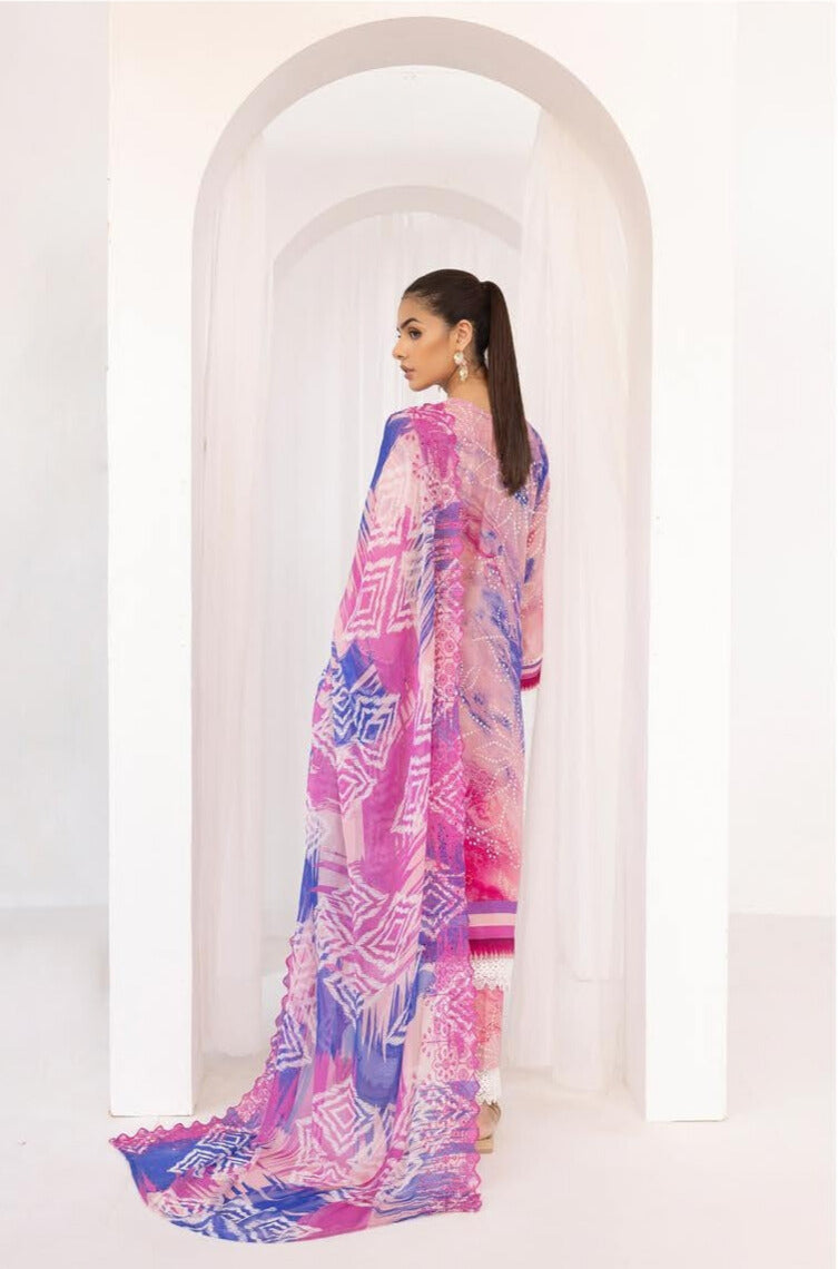 Pakistani Mahoor by Khoobsurat Unstitched Three-Piece - Amethyst Swirl