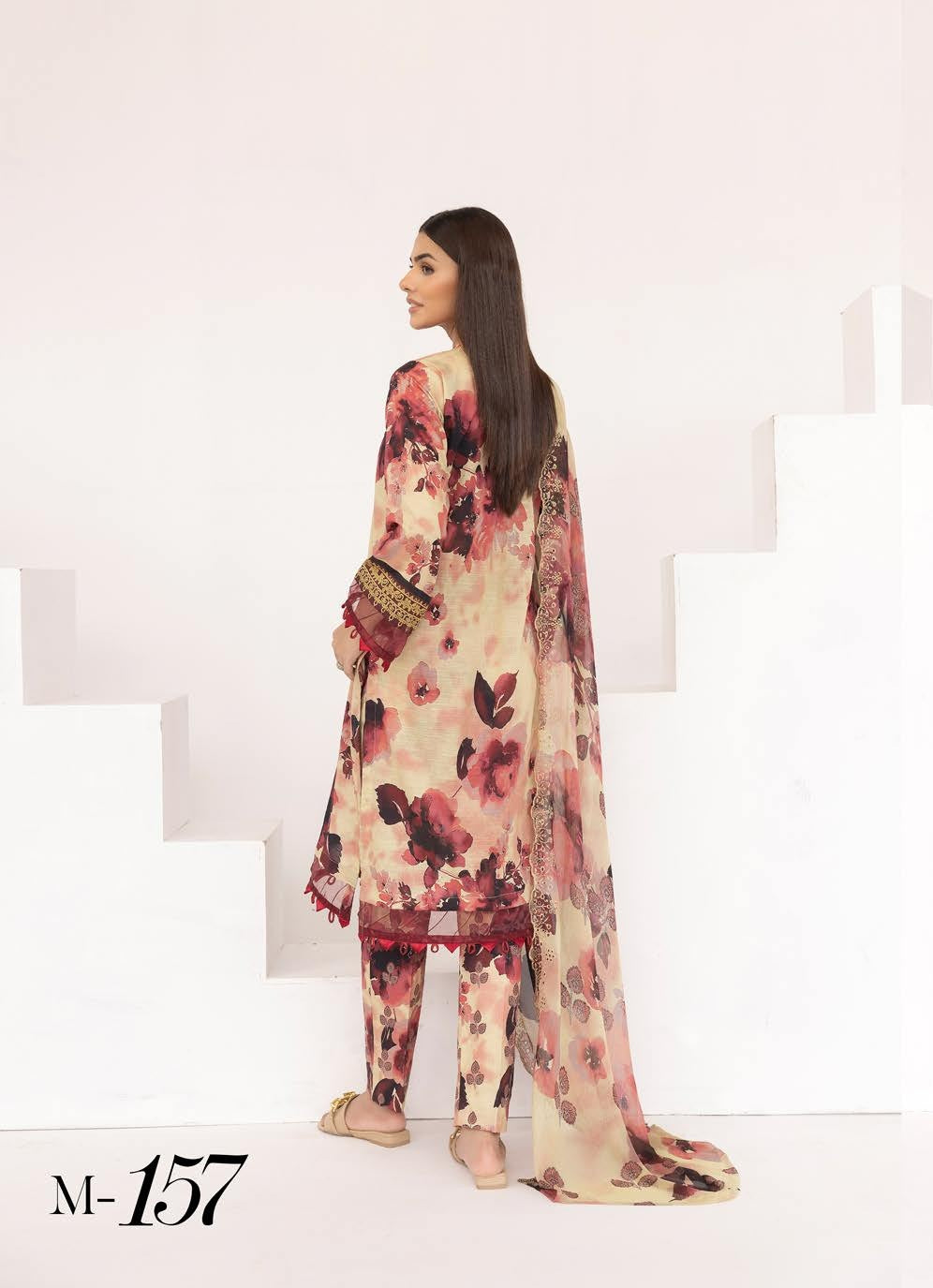 Pakistani Mahoor by Khoobsurat Unstitched Three-Piece - Sunset Orchard