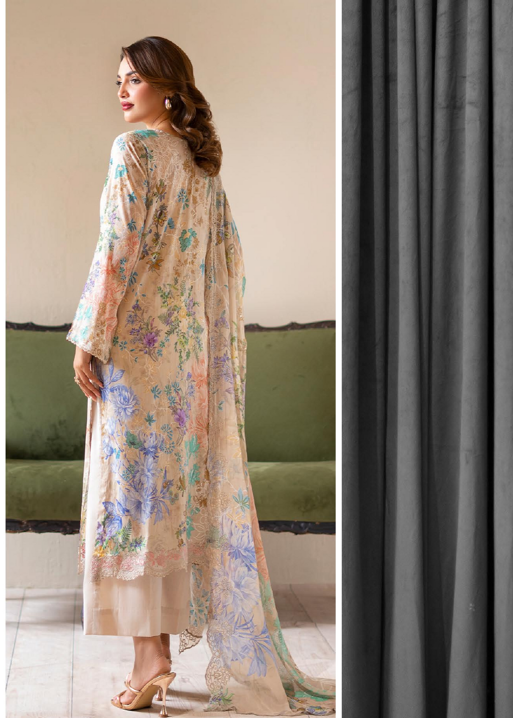 Pakistani Rang Pasand By GullJee Embroidered Unstitched Lawn Collection — Golden Sand