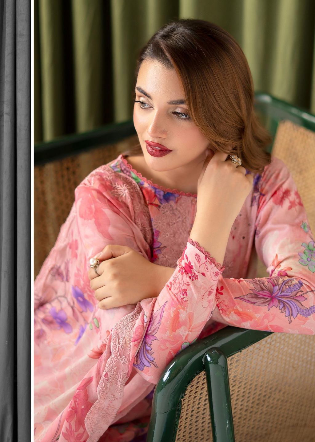 Pakistani Rang Pasand By GullJee Embroidered Unstitched Lawn Collection — Rose Sorbet