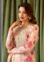 Pakistani Rang Pasand By GullJee Embroidered Unstitched Lawn Collection — Peach Nectar