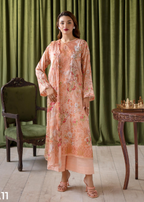 Pakistani Rang Pasand By GullJee Embroidered Unstitched Lawn Collection — Sunset Apricot