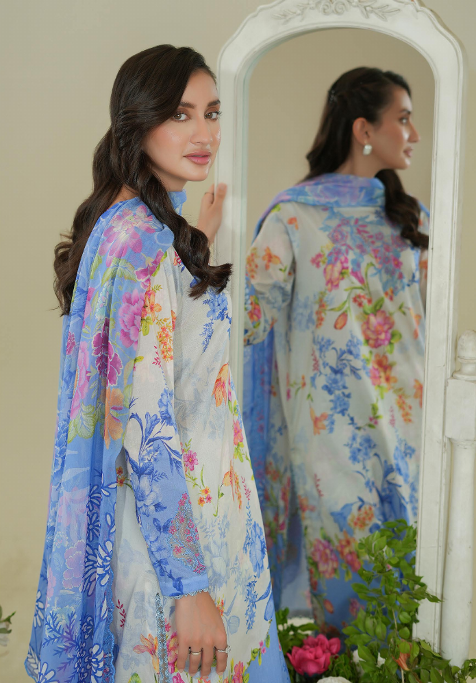 Pakistani Rang Pasand by Gulljee Unstitched Three Piece – Celestial Bloom