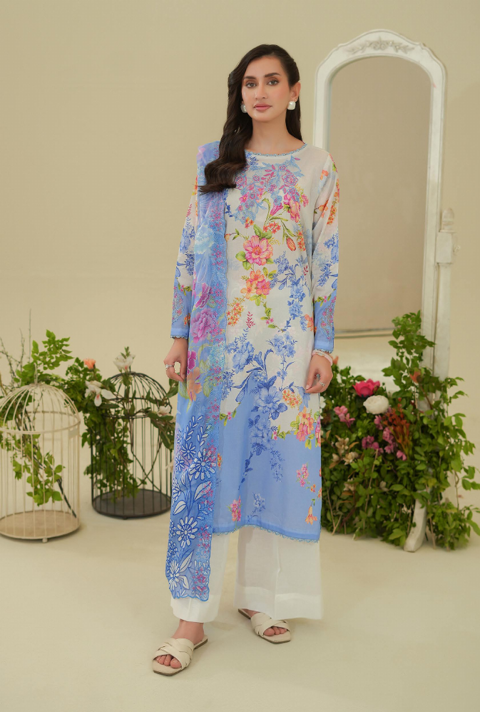Pakistani Rang Pasand by Gulljee Unstitched Three Piece – Celestial Bloom