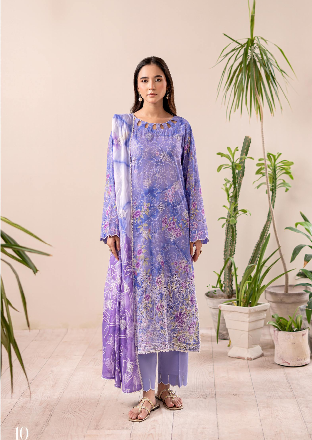 Pakistani Rang E Haya By Gulljee Unstitched Three Piece – Royal Purple