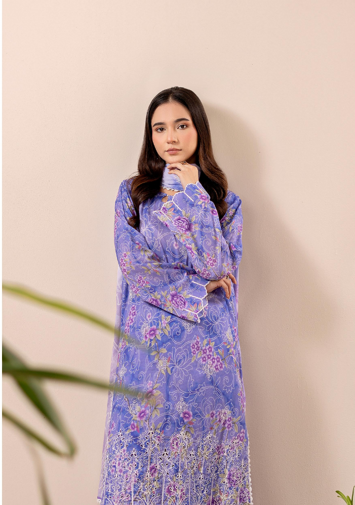 Pakistani Rang E Haya By Gulljee Unstitched Three Piece – Royal Purple