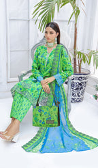 Pakistani Saba by Rana Arts Bin Hameed Unstitched Three Piece - Emerald Meadow