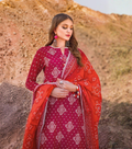 Pakistani Gul Ahmed Chunri Unstitched Three Piece – Garnet Bloom